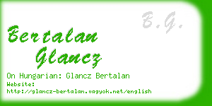 bertalan glancz business card